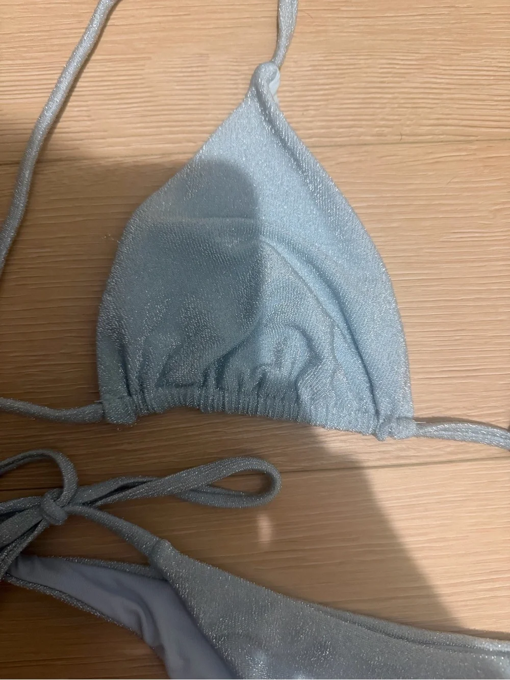 Monday Swimwear Light Blue Shimmer Tie-Side Bikini